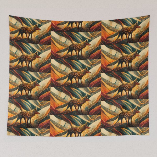 Item preview, FOX OF MAGIC - Dreamy Royal Gold vibrant ancestral pattern designed and sold by Aniyah.