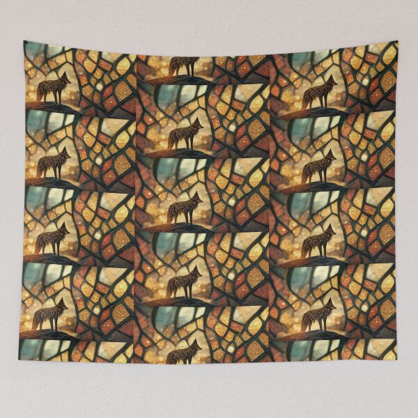 Item preview, HEART OF A LONE WOLF OF MAGIC - Dreamy Royal Gold vibrant ancestral pattern designed and sold by Aniyah.