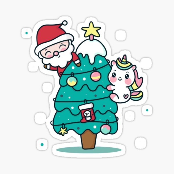 Item preview, christmass tree unicorn and santa claus  designed and sold by sellbrand.