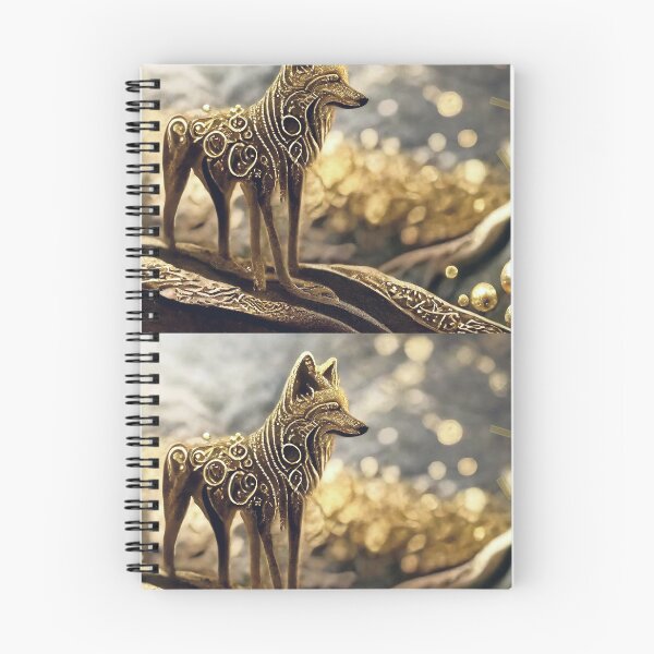 Item preview, LONE WOLF OF MAGIC - Dreamy Royal Gold vibrant ancestral pattern - with words designed and sold by Aniyah.
