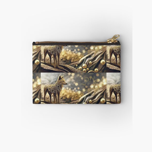 Item preview, LONE WOLF OF MAGIC - Dreamy Royal Gold vibrant ancestral pattern - with words designed and sold by Aniyah.