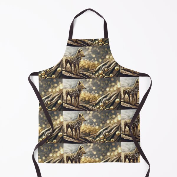 Item preview, LONE WOLF OF MAGIC - Dreamy Royal Gold vibrant ancestral pattern - with words designed and sold by Aniyah.