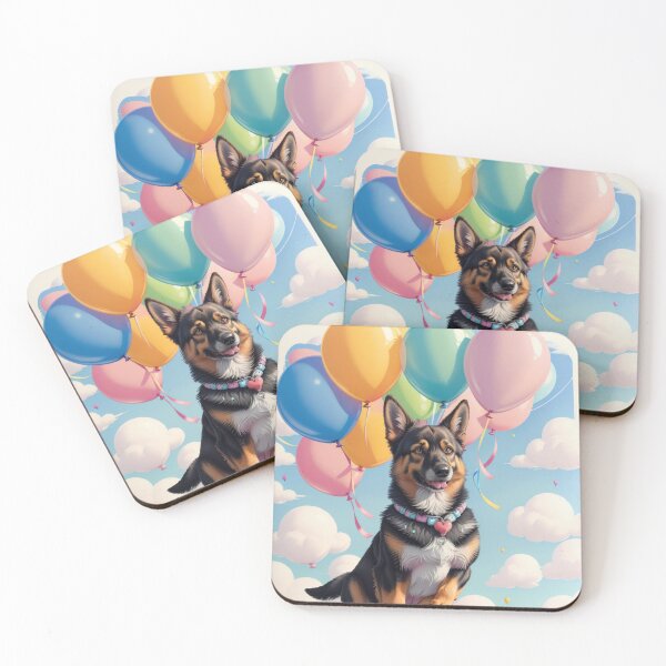 Item preview, German Shepherd with ballons artwork designed and sold by Tio-Tecun.