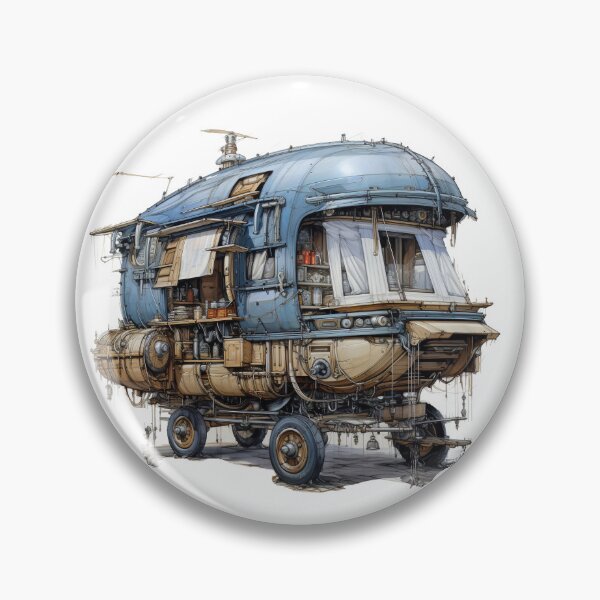 Artikelvorschau, Cyberpunk Öko-Camper Design Zeichnung entworfen und verkauft von EcoCamper.