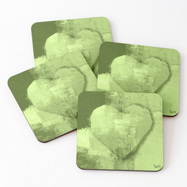 Aperçu de l'œuvre Coeur en vert - grande série (37) créée et vendue par a3-studio.