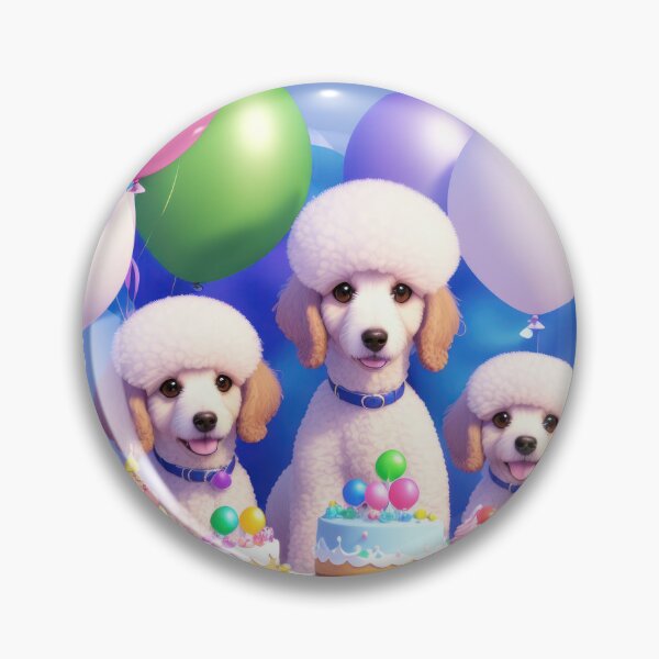 Item preview, Poddle puppy at a birthday party with balloons artwork designed and sold by Tio-Tecun.