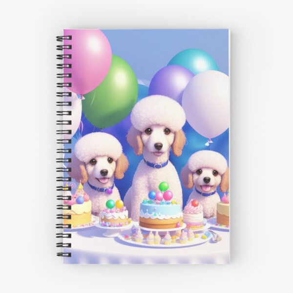 Item preview, Poddle puppy at a birthday party with balloons artwork designed and sold by Tio-Tecun.