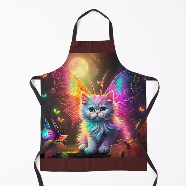 Item preview, Neon Rainbow Fantasy Kitten Fairy Catterfly Moth designed and sold by The Devil That You Forgot.