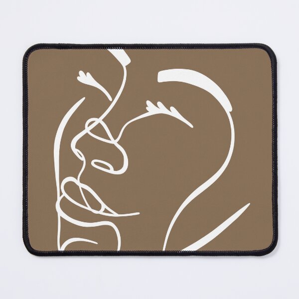 Item preview, Woman Pretty Face Brown Background White Lines designed and sold by lbestdesigns.