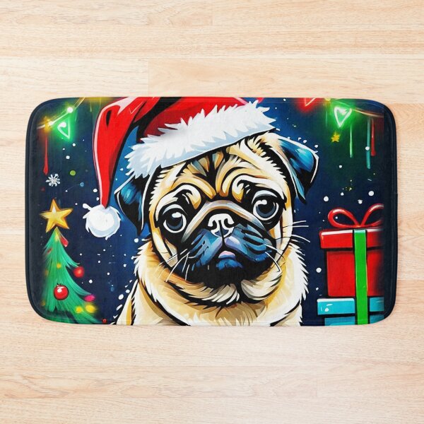 Item preview, Pug HAPPY HOLIDAYS 7 designed and sold by RedBluffTraders.
