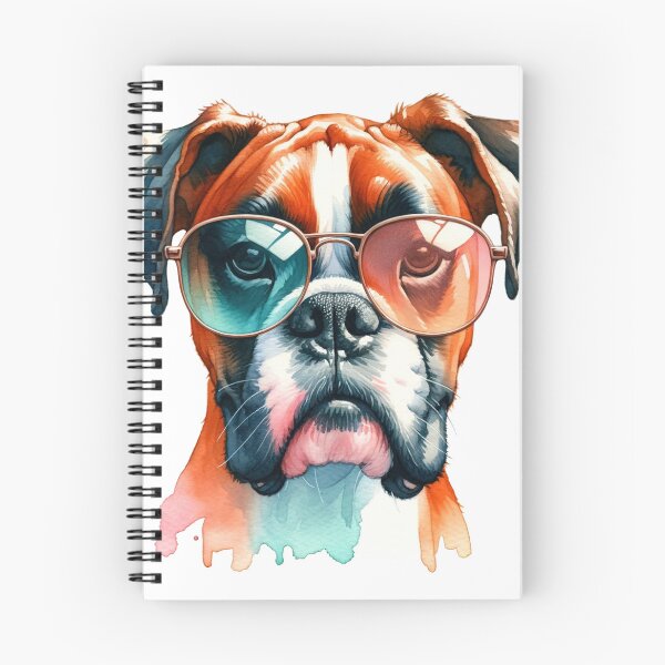 Item preview, Chic Boxer with Sunglasses: A Must-Have Artwork for Pet Lovers designed and sold by WatercolorWhisk.