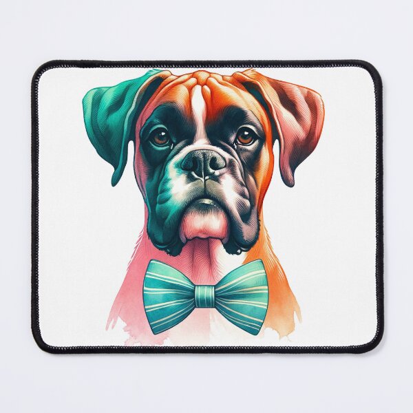 Item preview, Elegant Boxer with Bowtie: A Watercolor Delight for Dog Enthusiasts designed and sold by WatercolorWhisk.