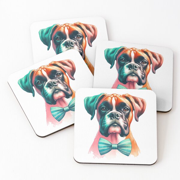 Item preview, Elegant Boxer with Bowtie: A Watercolor Delight for Dog Enthusiasts designed and sold by WatercolorWhisk.