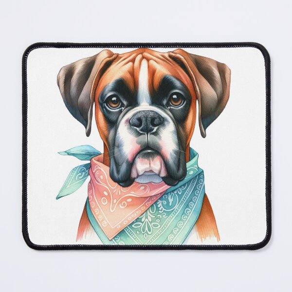 Item preview, Charming Boxer with Paisley Bandanas: A Watercolor Masterpiece for Dog Lovers designed and sold by WatercolorWhisk.