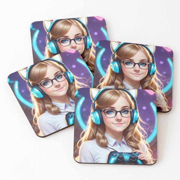 Item preview, Cute Gamer Girl in Neon Room  designed and sold by Butler in the Home.