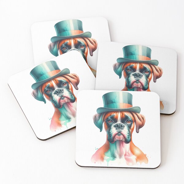 Item preview, Elegant Boxer in Top Hat: Watercolor Sophistication for Canine Connoisseurs designed and sold by WatercolorWhisk.
