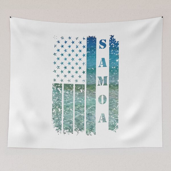 Item preview, Vintage USA American Flag Samoa Samoan Beach Sunset  designed and sold by StimulusArt.