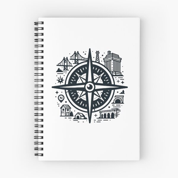 Item preview, compass with buildings around designed and sold by VoilaPrint.