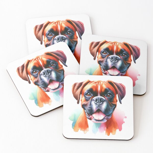 Item preview, Boxer's Playful Delight: Vivid Watercolor Embrace for Dog Aficionados designed and sold by WatercolorWhisk.