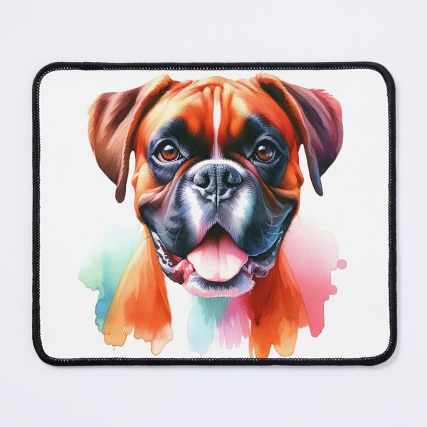 Item preview, Boxer's Playful Delight: Vivid Watercolor Embrace for Dog Aficionados designed and sold by WatercolorWhisk.