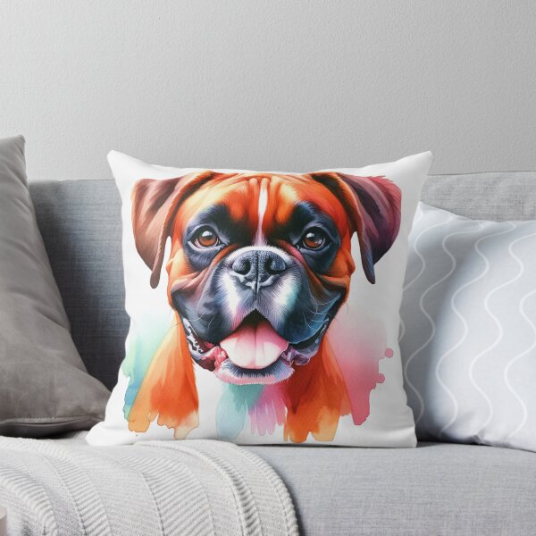Item preview, Boxer's Playful Delight: Vivid Watercolor Embrace for Dog Aficionados designed and sold by WatercolorWhisk.