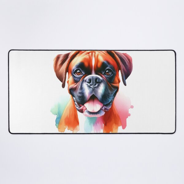 Item preview, Boxer's Playful Delight: Vivid Watercolor Embrace for Dog Aficionados designed and sold by WatercolorWhisk.