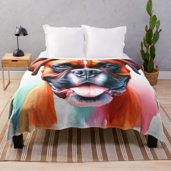 Item preview, Boxer's Playful Delight: Vivid Watercolor Embrace for Dog Aficionados designed and sold by WatercolorWhisk.
