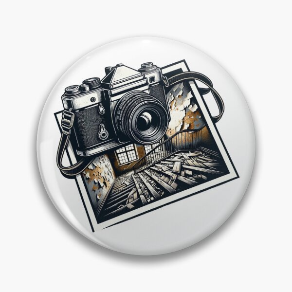 Item preview, a camera above a photo of an abandoned house designed and sold by VoilaPrint.