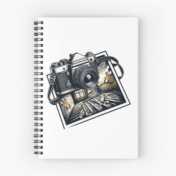 Item preview, a camera above a photo of an abandoned house designed and sold by VoilaPrint.