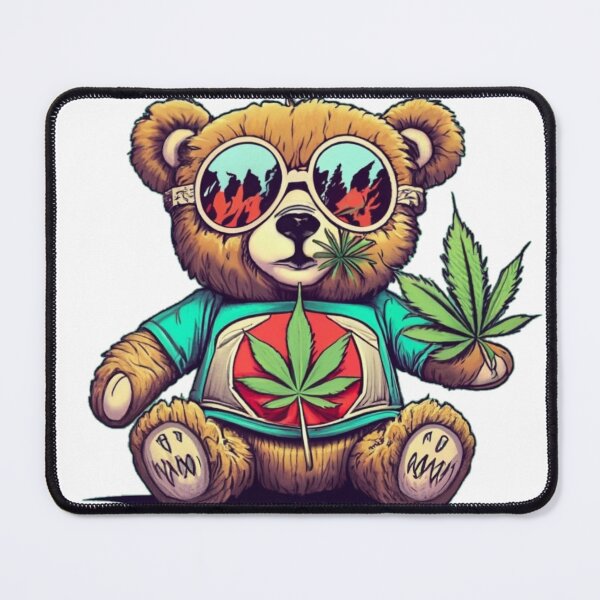 Item preview, Hippie Furry Bearbie Bear Arms Get High Funny Colorful Cute Humor Popart Style designed and sold by ShopSunday.