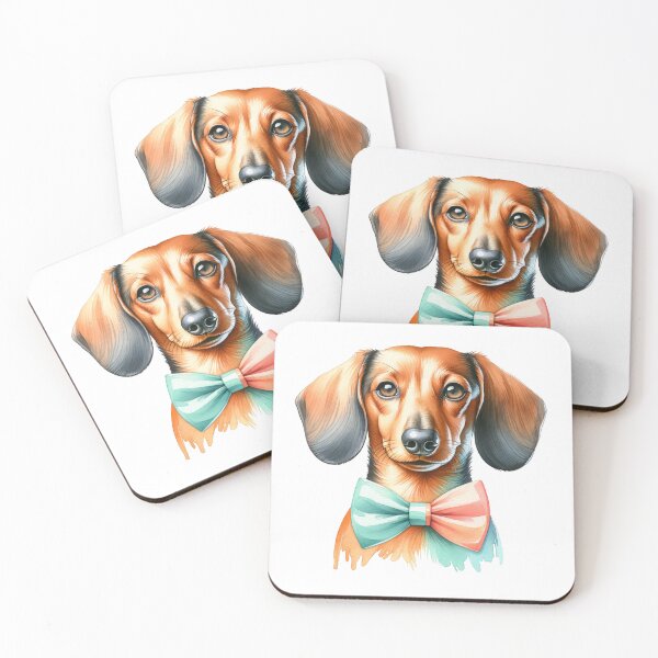 Item preview, Dachshund Elegance: Bow-Tied Beauty in Vivid Tones designed and sold by WatercolorWhisk.