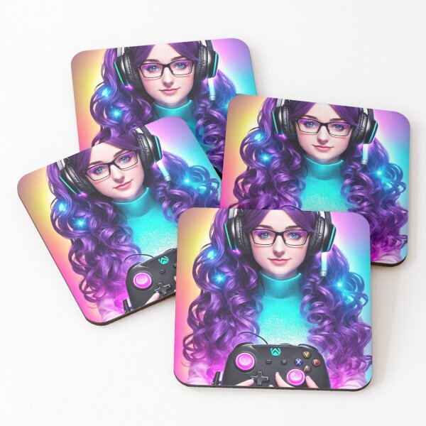 Item preview, Cute Gamer Girl in Neon Room  designed and sold by Butler in the Home.