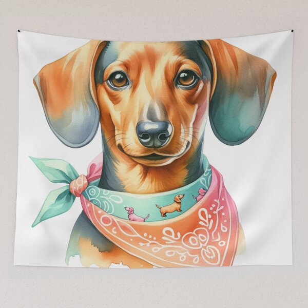 Item preview, Dachshund Delight: Pastel Bandana Beauty in Watercolor designed and sold by WatercolorWhisk.
