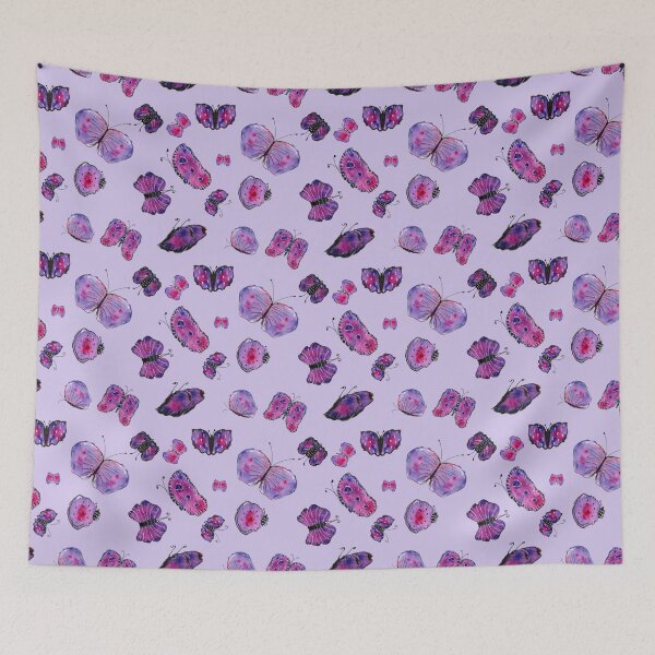 Item preview, Whimsical Butterflies: Cute Purple and Pink Butterfly Pattern designed and sold by Clare Walker.