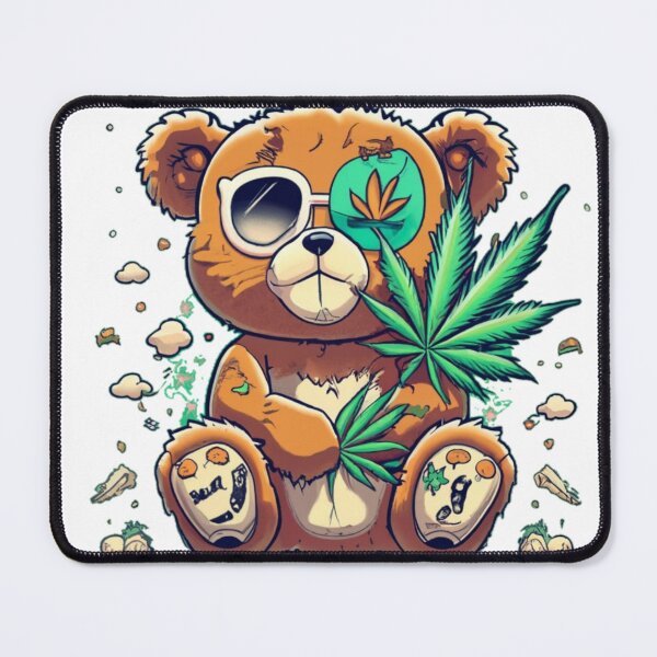 Item preview, Hippie Positivity Furry Bearbie Bear Arms Get High Funny Colorful Cute Humor Popart Style designed and sold by ShopSunday.