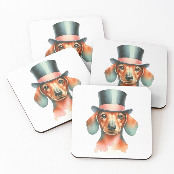 Item preview, Dachshund Elegance: Top Hat Charmer in Watercolor designed and sold by WatercolorWhisk.