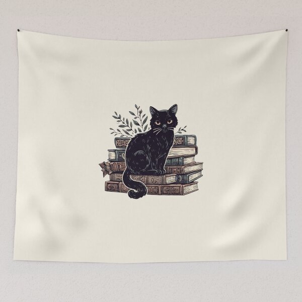 Item preview, Black Cat And Books designed and sold by VibeInkDesign.