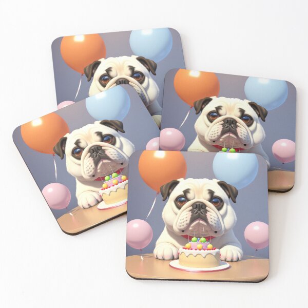 Item preview, Beautiful portrait adorable Bulldog in a birthday celebration designed and sold by Tio-Tecun.