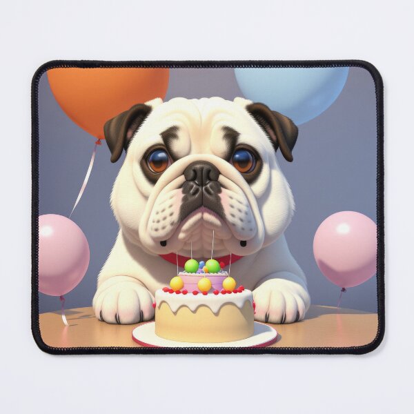 Item preview, Beautiful portrait adorable Bulldog in a birthday celebration designed and sold by Tio-Tecun.