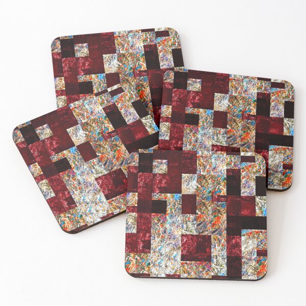 Item preview, textured grunge velvet darkred silver random pattern designed and sold by ArtistSunny.