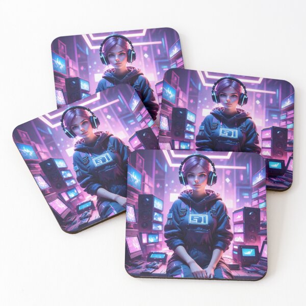Item preview, Cute Gamer Girl in Neon Room  designed and sold by Butler in the Home.