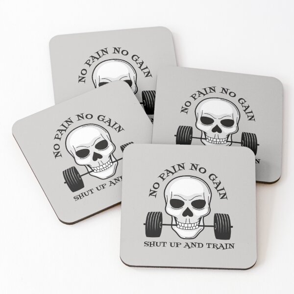 Item preview,  Weightlifting powerlifting skull / No pain no gain shut up and train deadlifter designed and sold by portrait4you.