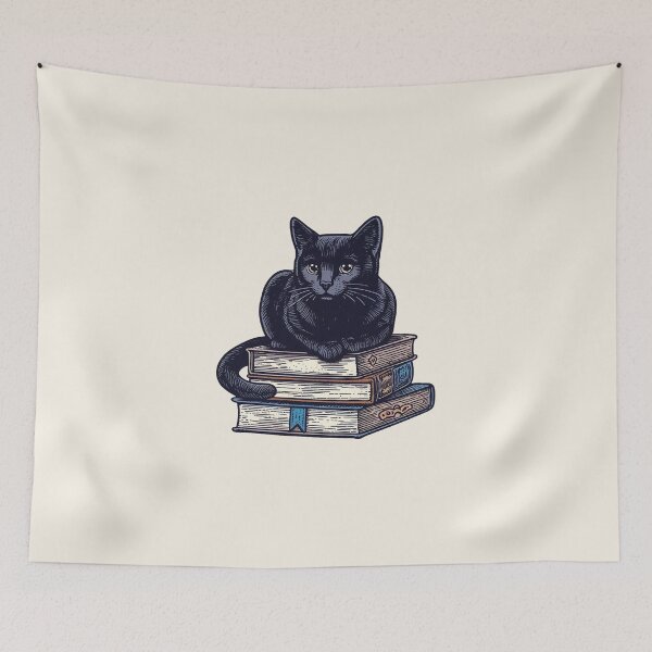 Item preview, Black Cat And Books designed and sold by VibeInkDesign.