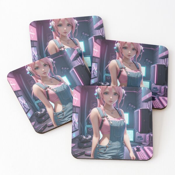 Item preview, Cute Gamer Girl in Neon Room  designed and sold by Butler in the Home.