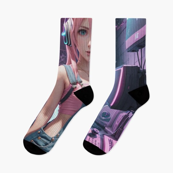 Item preview, Cute Gamer Girl in Neon Room  designed and sold by Butler in the Home.