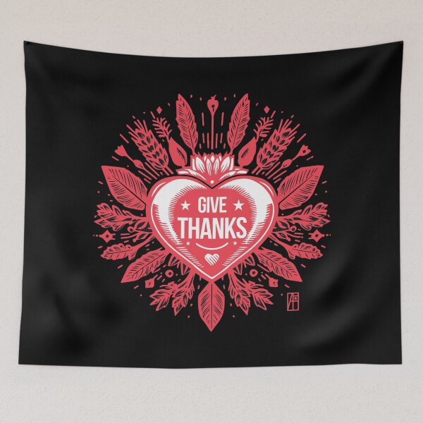 Item preview, Give thanks, Red Heart for you - I LOVE YOU - Happy Thanksgiving designed and sold by ArtProjectShop.