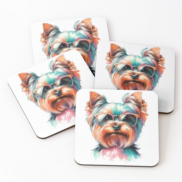 Item preview, Stylish Yorkshire Terrier: Watercolor Charm with Glasses designed and sold by WatercolorWhisk.