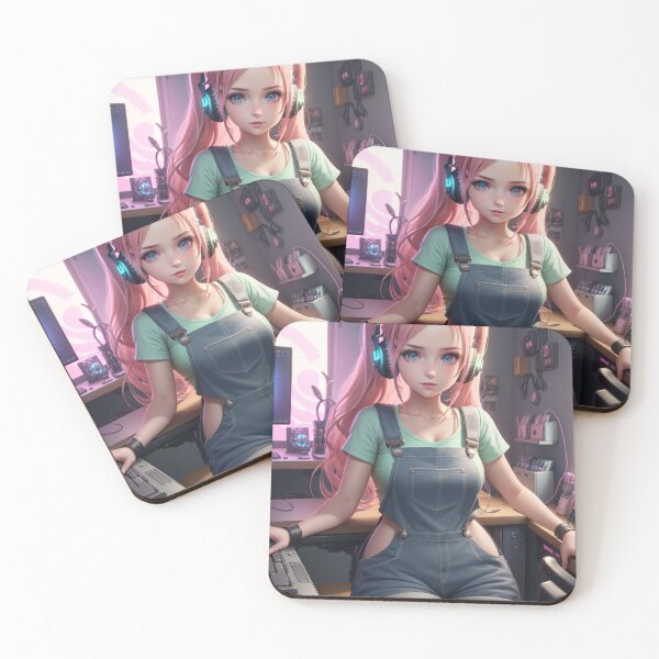 Item preview, Cute Gamer Girl in Neon Room  designed and sold by Butler in the Home.