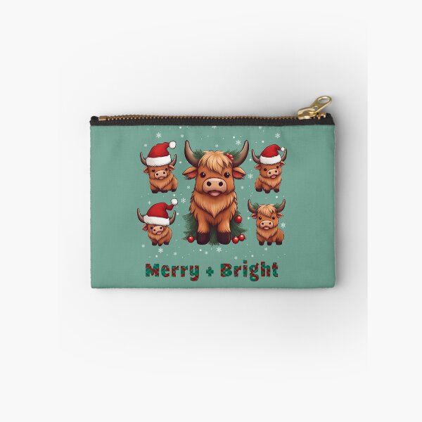 Item preview, Cute Highland Cow Christmas Merry and Bright, Scottish, Cow Xmas Farmer, Christmas sweater with cute Highland Cow designed and sold by Collagedream.