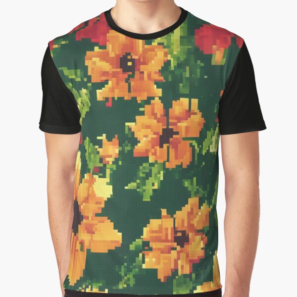 Vista previa del artículo con la obra «Pixel Flowers», diseñado y vendido por Pixyland.